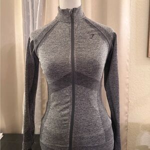 Gymshark Grey Seamless Full-Zip Athletic Jacket